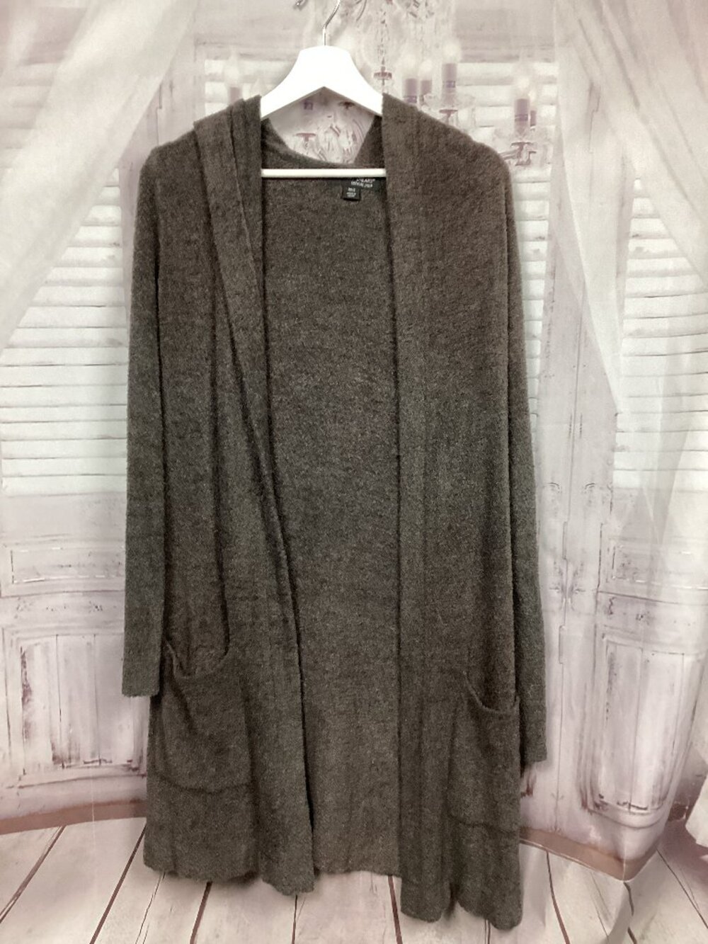 Barefoot Dreams CozyChic Lite Cardigan Hooded Ultra Soft Cozy Sweater XS/S